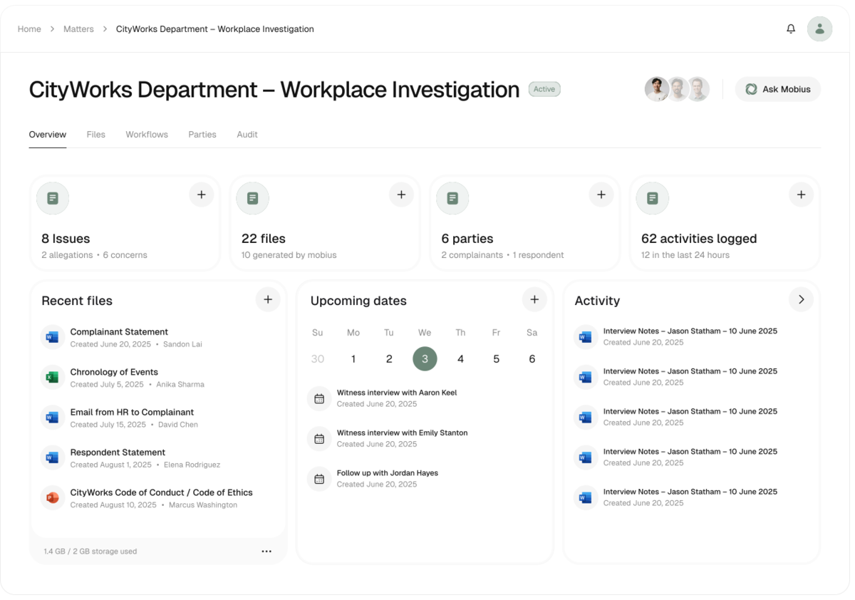 Manage matters from end-to-end